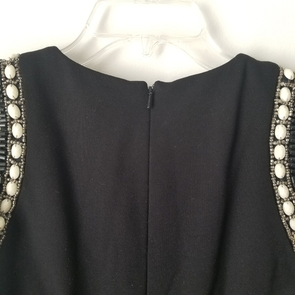NWT Cache Sleeveless Little Black Sheath Dress with Beaded Embellishments Size 0 - Picture 7 of 12